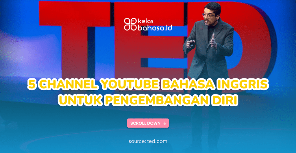 Ilustrasi channerl video pembelajaran Bahasa Inggris di Youtube