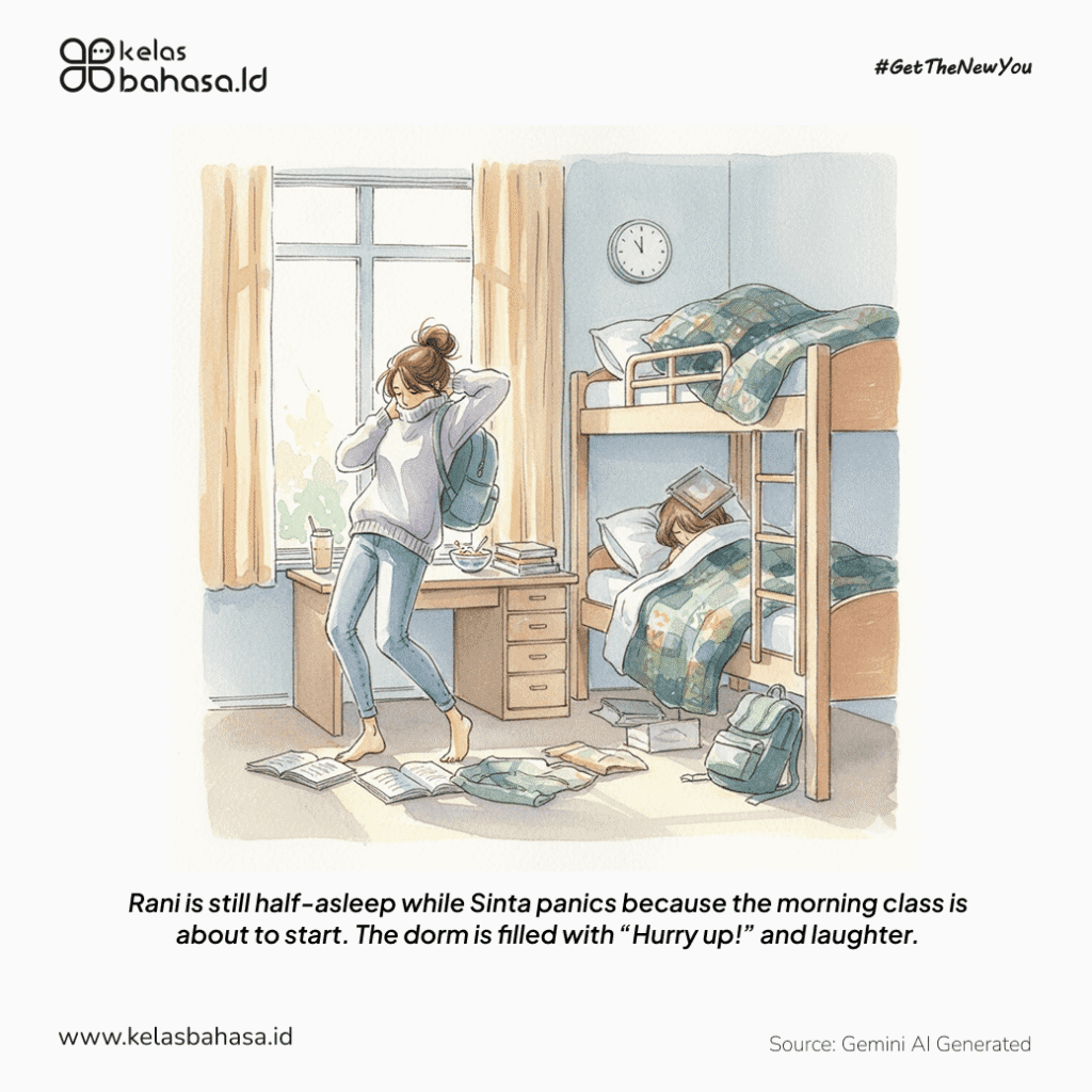 Ilustrasi Contoh Percakapan Bahasa Inggris 2 orang di Kampus