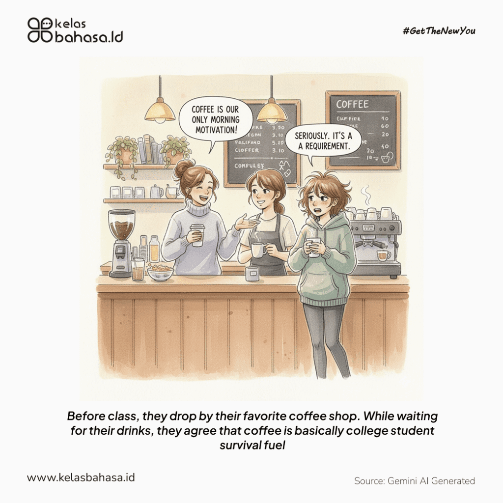 Ilustrasi Contoh Percakapan Bahasa Inggris 2 orang di Kampus
