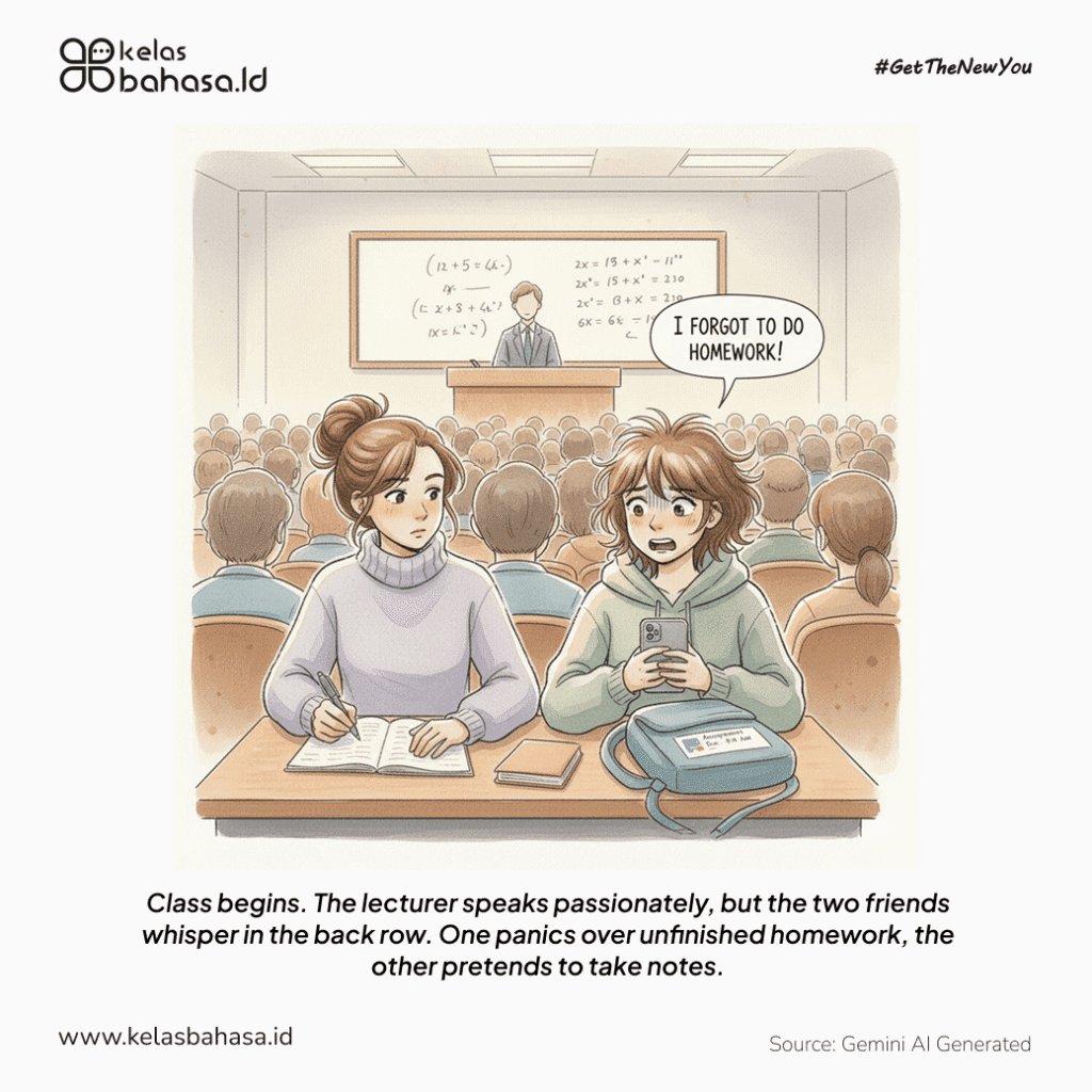 Ilustrasi Contoh Percakapan Bahasa Inggris 2 orang di Kampus