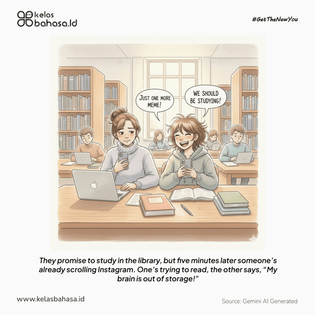 Ilustrasi Contoh Percakapan Bahasa Inggris 2 orang di Kampus