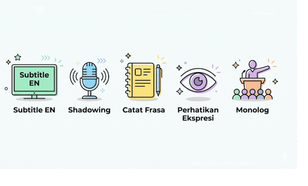 ILustrasi 5 Cara Belajar Speaking dari Menonton Film Bahasa Inggris ilustrasi Cara Belajar Speaking dari Menonton Film Bahasa Inggris